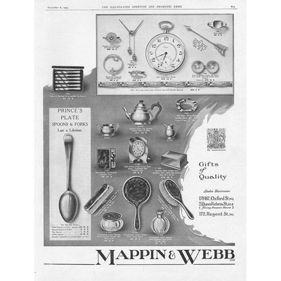 MAPPIN & WEBB Qualitätsgeschenke #1 - antike Werbung 1923