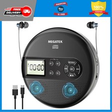Megatek Portable CD Player Bluetooth FM Transmitter USB Rechargeable Anti-Skip