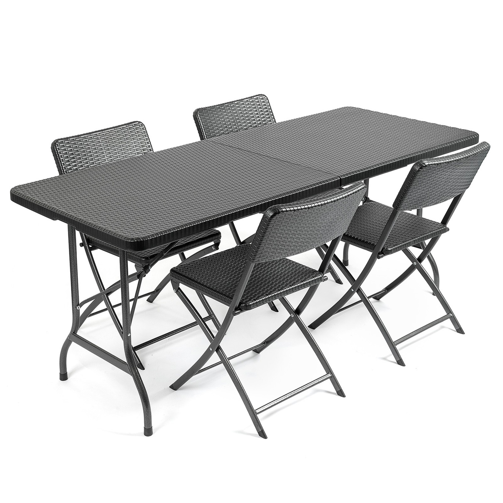 Garden Dining Set 4 Seater Rattan Effect Table Chairs Outdoor Furniture Christow