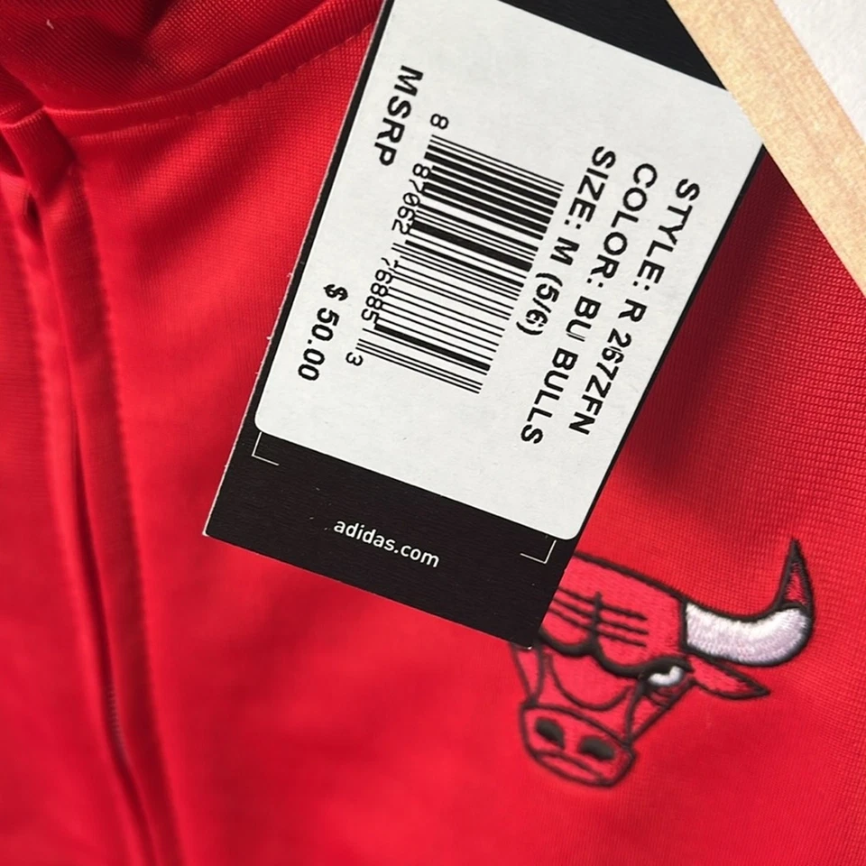 Adidas Chicago Bulls Niño Pequeño Cremallera Completa Rojo Conjunto de Pista Talla 4T Foto 4 de 4