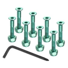 17mm/ 0.7" Skateboard Hardware Kit, 8 Pcs Mounting Screws, Green
