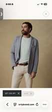 FAHERTY Men s Inlet Knit Blazer Jacket Grey Melange Size L Retail 228