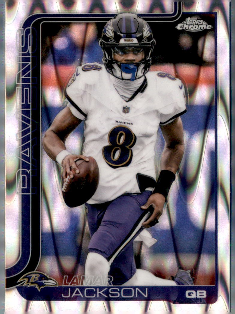 2025 Topps Chrome #24 Lamar Jackson Ray Wave Refractor