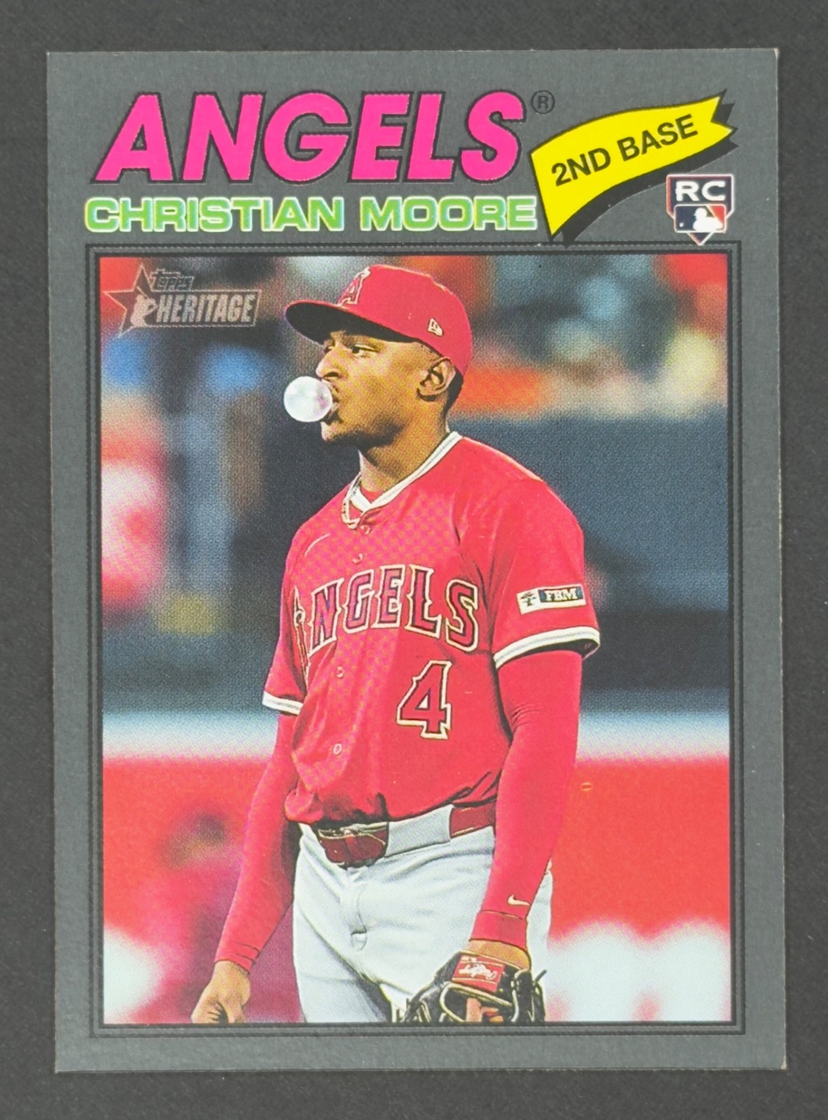 2026 Topps Heritage - Dark Gray #249 - Christian Moore - Los Angeles Angels