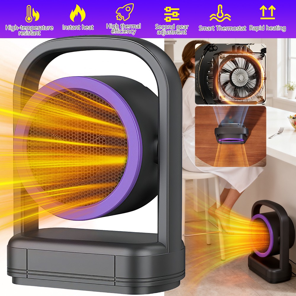 500W Electric Small Space Heater,Mini Portable Heaters Fan,Adjustable Thermostat