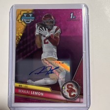 2023 Bowman U Chrome Makai Lemon 1st Auto Fuchsia Mini-Diamond Refractor /150