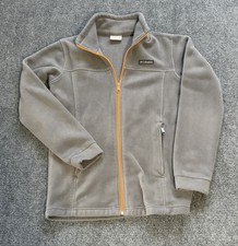 Columbia Youth L 14/16 Fleece Jacket Gray Orange Full Zip Boys Girls Kids
