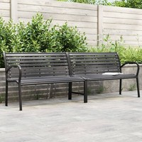 Doppel Gartenbank Bank Sitzbank Parkbank GartenmöBel Schwarz Stahl WPC vidaXL