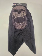Full Face Skull Skeleton Mask Halloween  New Free Ship W/ Hood 