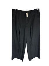 NWT Madewell Slouchy Straight Pants in Drapey Twill Black-sz 12 Petite