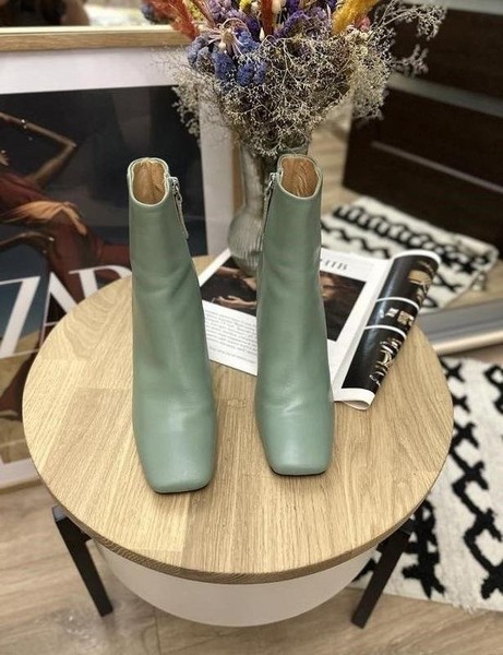 Women Kate Gray Ankle Boots Mint Leather 37