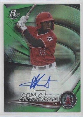 2022 Bowman Platinum Top Prospects Green 70/99 D'Shawn Knowles #TOP-96 Auto 0b43