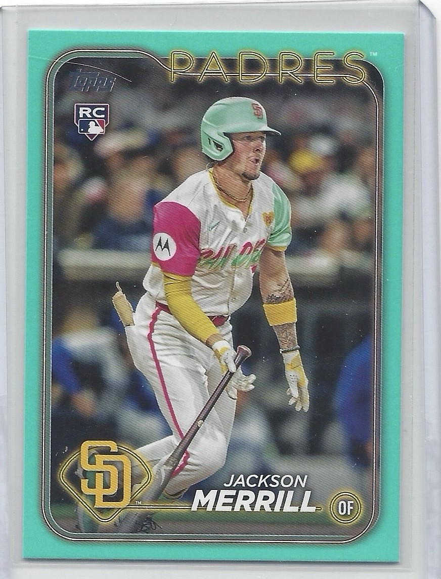 2024 Topps Update Series - Jackson Merrill #US210 Aqua (RC) Padres