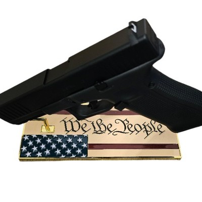 Riot Balls Patriotic Gun Display Stand, American Flag Design, Metal Construction