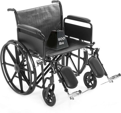 ProHeal 26'' Heavy Duty Bariatric Wheelchair for Adults BLACK 500LB Capacity NEW!