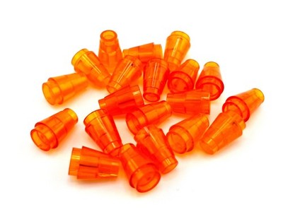 LEGO  Teile: 20x Cone 1 x 1 with Top Groove Trans-Orange ID: 4589b
