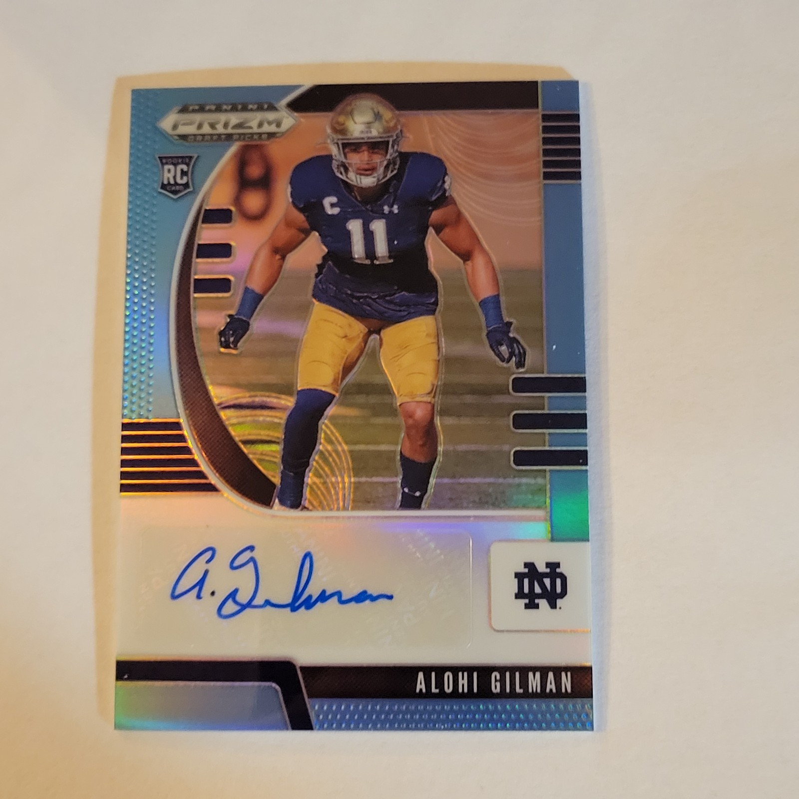 Alohi Gilman Panini Prizm Draft Picks #190 Autograph-Blue