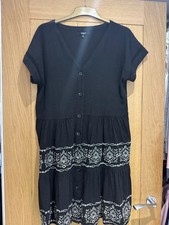 Ladies Next Linen Black Dress