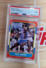 1986-87 Fleer Basketball #51 Eddie Johnson Graded PSA 9 MINT