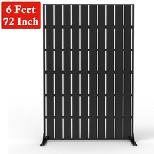 Free-Standing Garden Privacy Screen 6Ft Metal Outdoor Divider Vertical Panel 72"