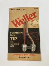 WELLER Soldering Gun Tips No. 7250N w/ Fastening Nuts D550 8250 New Old Stock