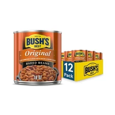 BUSH'S BEST 16 oz Canned Original Baked Beans, Source 16 Ounce (Pack of 12) 
