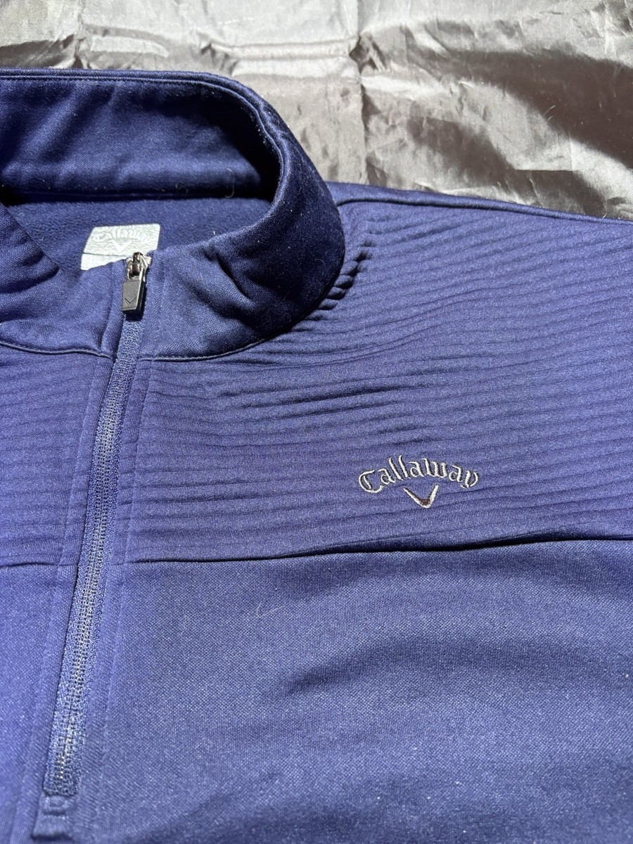 Men's Callaway Ottoman 1/4 Zip Golf Pullover Navy Blue w/ Pockets