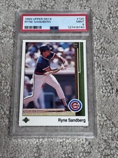 PSA 9 BASEBALL CARD 1989 UPPER DECK RYNE SANDBERG HOF CHICAGO CUBS