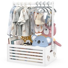 Baby Shower Crate Closet Box with Hangers Handle Newborn Welcome Gift Basket
