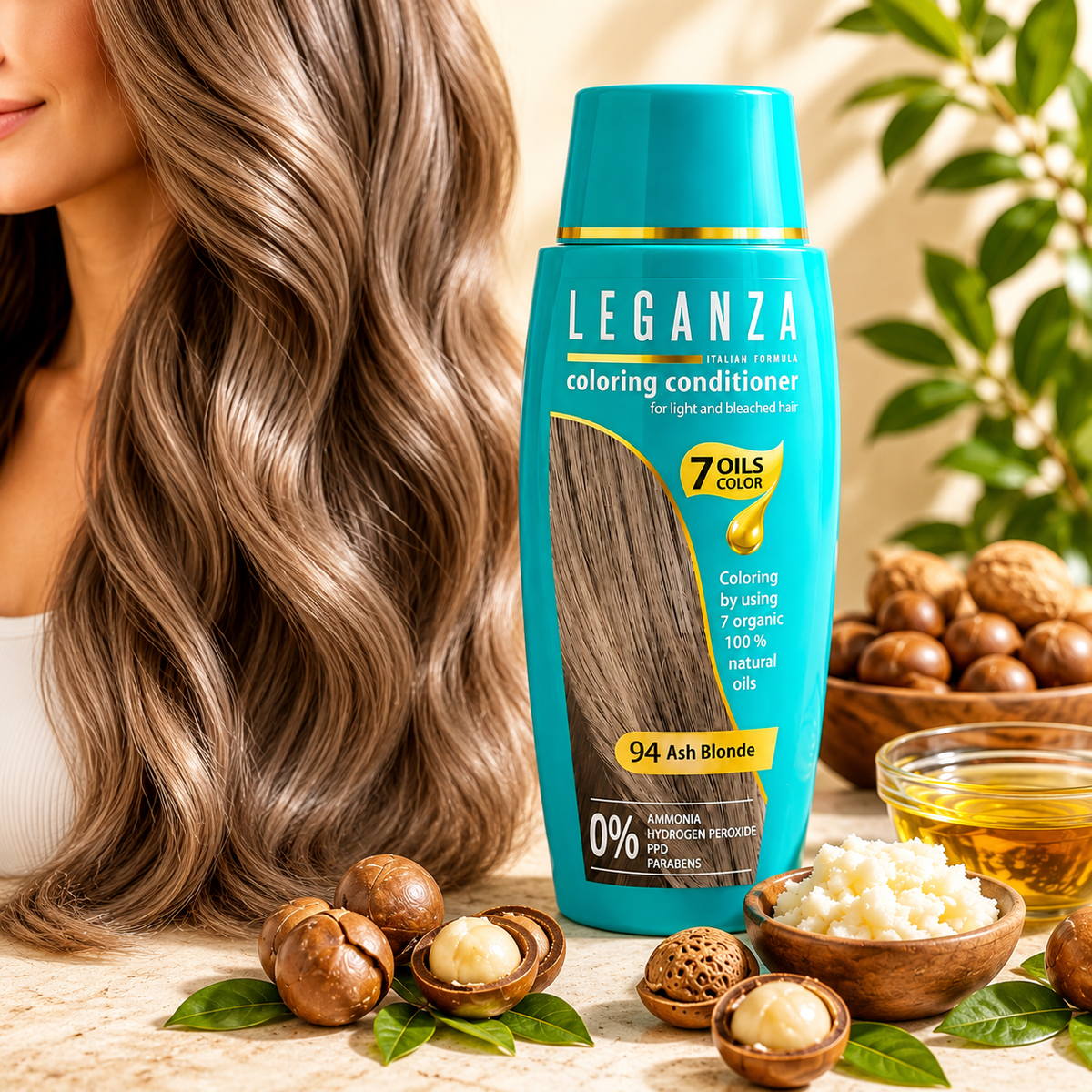 Leganza 94 Ash Blonde Hair Colouring Conditiner with Natural Oils