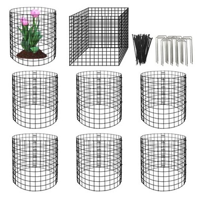 ''8 Pack Round Plant Protectors  12'' x 12'' Metal Mesh for Animal Barrier''