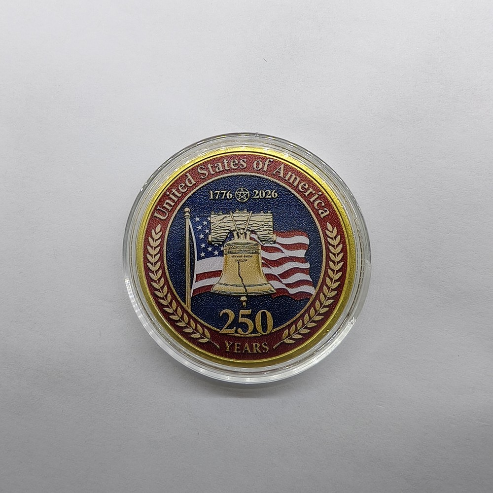 10pcs 250th Anniversary US Gold Commemorative Coins With Box Collection Gifts