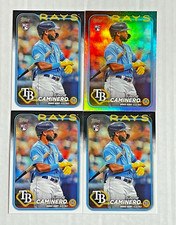 JUNIOR CAMINERO LOT OF 4 2024 Topps Update RAINBOW FOIL SP RC + BASE RC #US223!