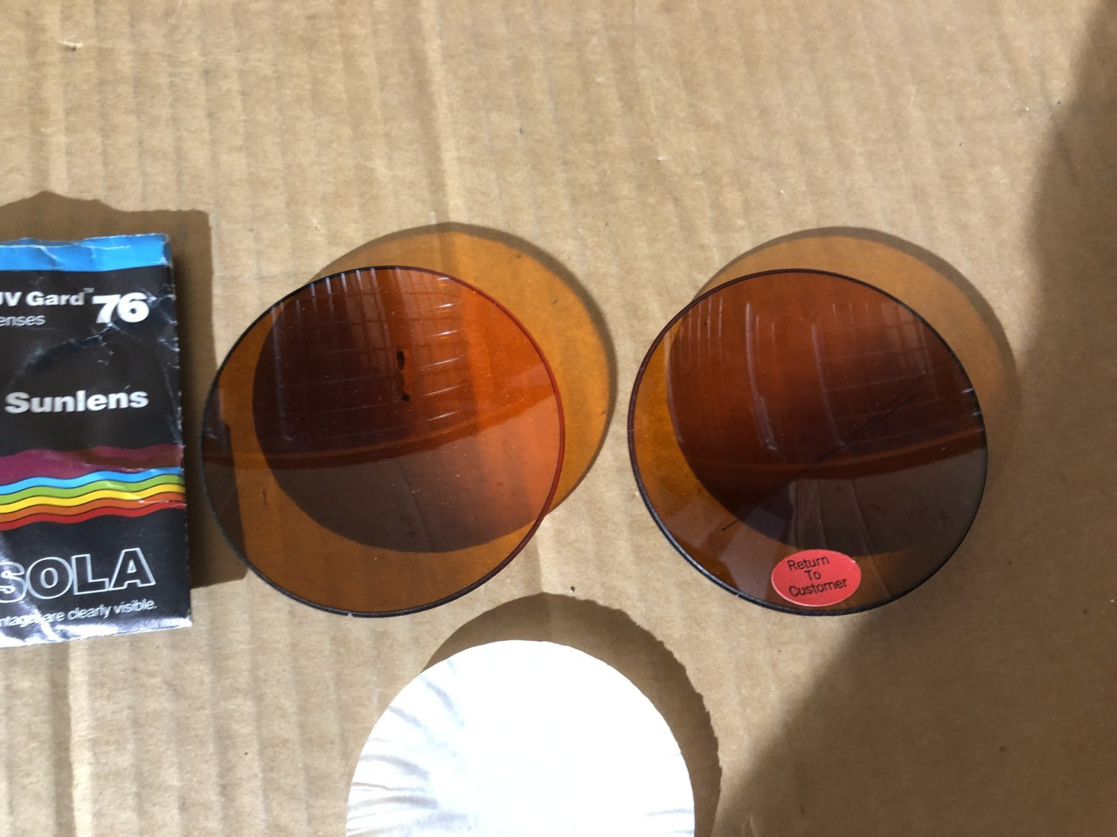 Uncut Stock Sunglass Lenses Pair  Sola BlueGard W/ UV Gard 76 Blue Light Plano