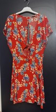 Brave Soul London Lola Red Floral Midi Dress Size M