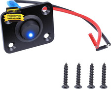 1 Gang Rocker Switch Panel, DC 12V/24V 10A Waterproof Automotive 3 Pin On/Off Ro