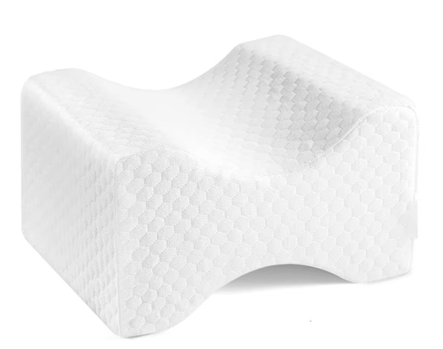 Oreiller orthopédique genoux blanc soulagement sciatique et alignement des hanches