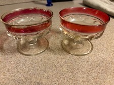 Vintage Indiana Glass Co. Kings Crown Thumbprint Ruby Red Sherbet  EACH