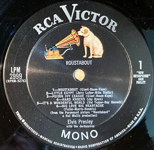 ELVIS PRESLEY MONO on Labels ROUSTABOUT 1964 1st Press Rca Lp SILVER TOP VG
