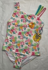 Banana Boat Kids Girls Size 10-12 Floral Print 1 Piece Swimsuit UPF 50 NEW