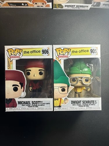 Michael Scott Dwight Scheute Funko Pop Santa Elf The Office Disney Lego Chase