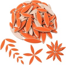 Ceramic Mosaic Tiles, 200g Orange Flower Pieces for Crafts  Garden Art