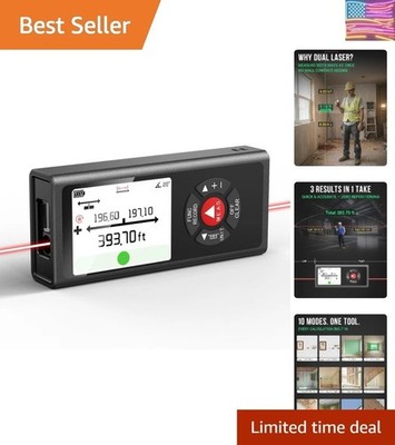 Dual Laser Measuring Tool 393Ft   Measure Both Directions at Once, Rechargeab...