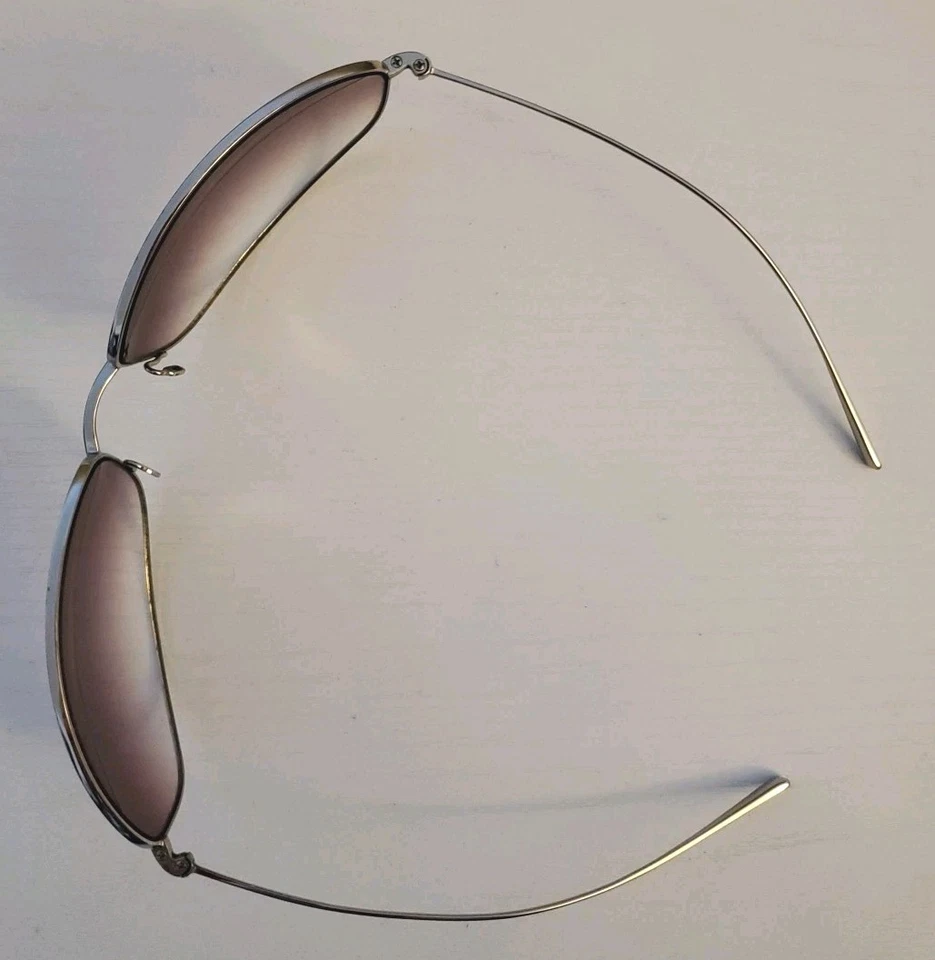 Vintage Oliver Peoples Continental Sunglasses Silver Frame with Purple Lens - Image 2 of 4