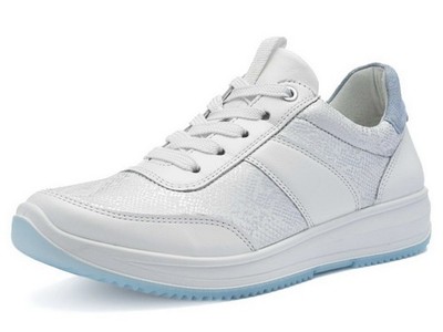 Ara Halbschuh Osaka Weiß Leder Schnürschuh Sneaker Wechselfußbett Extraweit
