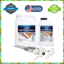 High Performance Epoxy Kit,Crystal Clear Marine Grade Resin and Hardener1.5Quart