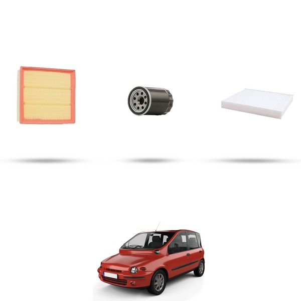 Hoffcar Wartungsset - 3 Filter Kompatibel Mit Fiat Multipla (186) 1.6 16V 70K-image