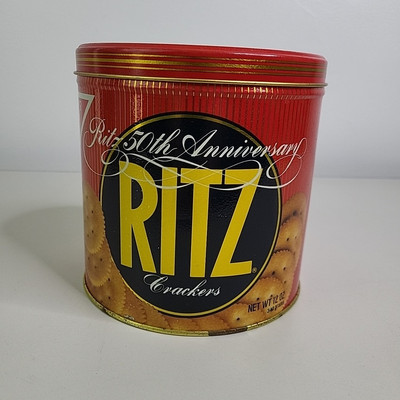 Vintage 1984 Nabisco Ritz Crackers 50th Anniversary Collector Round Tin Can