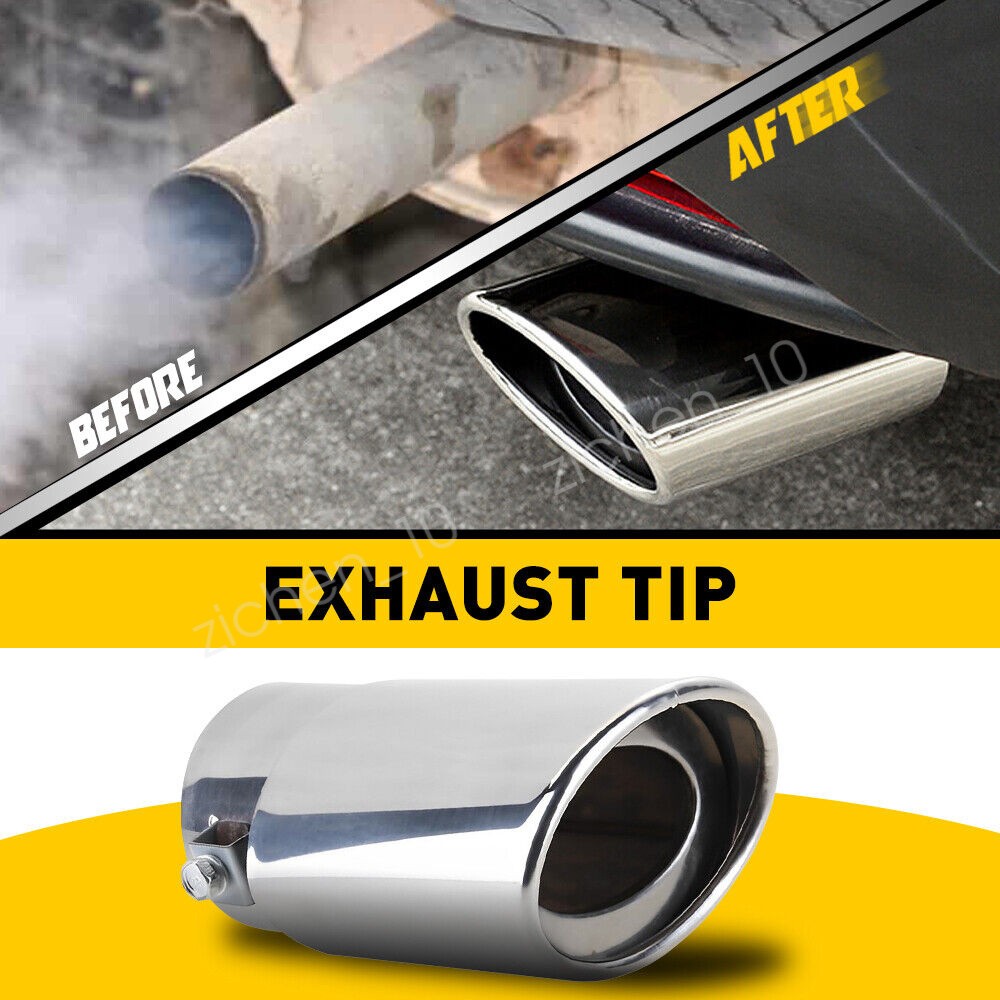 Auto Rear Exhaust Pipe Tail Muffler Silver Tip 38-54mm For 2003 Acura NSX-T