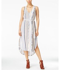 ASTR The Label Womens Andy Striped Midi Dress, white, M